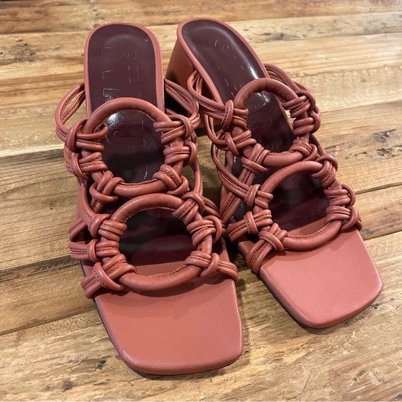 STAUD Adeline Knotted Block Heel in Spice - Picture 4 of 10